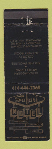 Matchbook Cover - Safari Motel Milwaukee WI WEAR