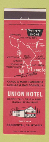 Matchbook Cover - Union Hotel Occidental CA