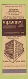 Matchbook Cover - Hotel Kanawha Charleston WV
