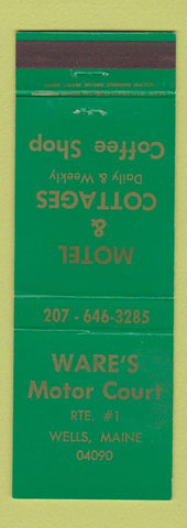 Matchbook Cover - Ware's Motor Court Motel Wells ME WEAR