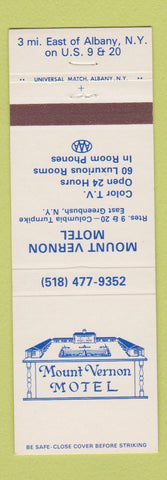 Matchbook Cover - Mount Vernon Motel East Greenbush NY