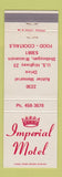 Matchbook Cover - Imperial Motel Sheboygan WI