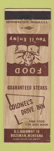 Matchbook Cover - Colonel's Drive Inn Bozeman MT