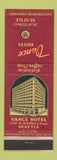 Matchbook Cover - Vance Hotel Seattle WA