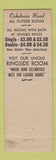 Matchbook Cover - Caledonia Hotel Seattle WA