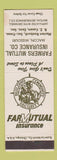 Matchbook Cover - Farmers Mutual Insurance Macon MO Marion Roebuck RZ Cason