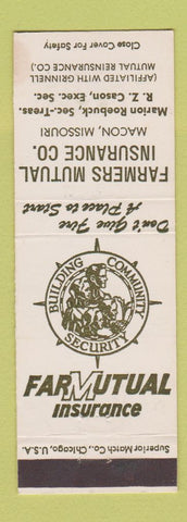 Matchbook Cover - Farmers Mutual Insurance Macon MO Marion Roebuck RZ Cason