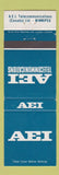 Matchbook Cover - AEI Telecommunications Telephone Winnipeg MB