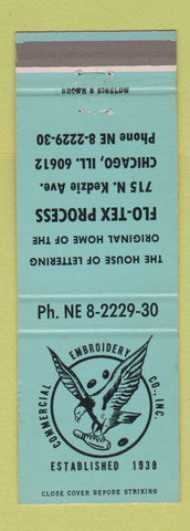 Matchbook Cover - Commercial Embroidery Company Chicago IL Flo Tex