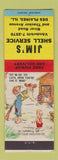 Matchbook Cover - Jim's Shell Service oil gas Des Plaines IL hillbilly