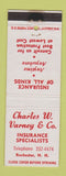 Matchbook Cover - Carles W Varney Insurance Rochester NH DD Bean WEAR