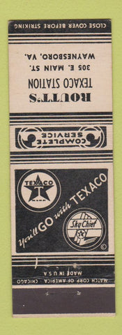 Matchbook Cover - Texaco oil gas Routt's Waynesboro VA