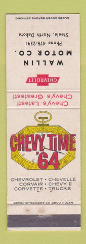 Matchbook Cover - 1964 Chevrolet Wallin Steele ND WEAR