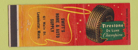 Matchbook Cover - Firestone Tires Swift's Leominster MA
