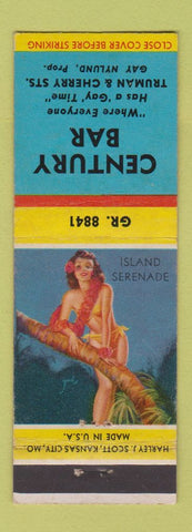 Matchbook Cover - Century Bar Kansas City MO pinup