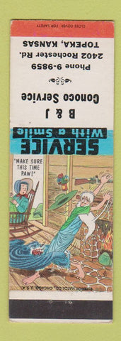 Matchbook Cover - B&J Conoco oil gas Topeka KS hillbilly