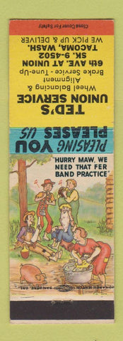 Matchbook Cover - Ted's Union Service Tacoma WA hillbilly auto repair