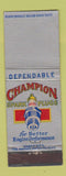 Matchbook Cover - Champion Spark Plugs