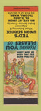 Matchbook Cover - Ted's Union Service Tacoma WA hillbilly auto repair