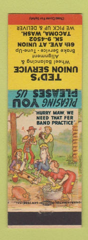 Matchbook Cover - Ted's Union Service Tacoma WA hillbilly auto repair