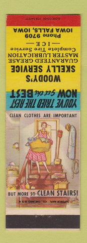 Matchbook Cover - Woody's Skelly oil gas Iowa Falls IA hillbilly