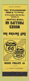 Matchbook Cover - Moses Phillips 66 oil gas Brownsville TX