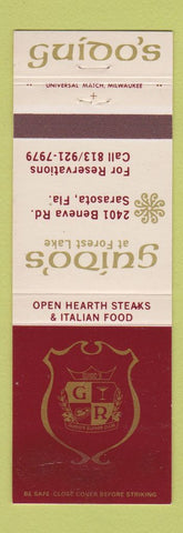 Matchbook Cover - Guido's Italian Restaurant Sarasota FL WEAR