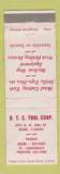 Matchbook Cover - DTC Tool Corp Miami FL WEAR