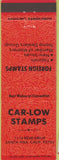 Matchbook Cover - Car Low Stamps Santa Ana CA collecting