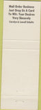 Matchbook Cover - Car Low Stamps Santa Ana CA collecting