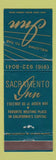 Matchbook Cover - Sacramento Inn CA
