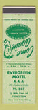 Matchbook Cover - Evergreen Motel Princeton BC