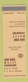 Matchbook Cover - San Man Motel Restaurant Chickasha OK