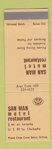 Matchbook Cover - San Man Motel Restaurant Chickasha OK