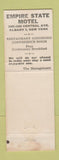 Matchbook Cover - Empire State Motel Albany NY