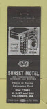 Matchbook Cover - Sunset Motel Columbus GA