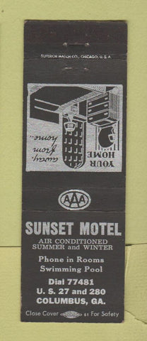 Matchbook Cover - Sunset Motel Columbus GA