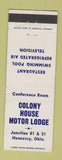 Matchbook Cover - Colony House Motor Lodge Hennessy OK