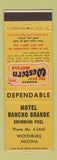 Matchbook Cover - Motel Rancho Grande Wickenburg AZ Best Western