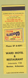 Matchbook Cover - Ward Motel Restaurant Benton AR Best Western