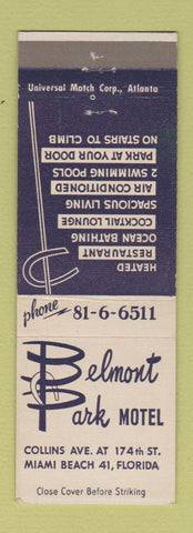 Matchbook Cover - Belmont Park Motel Miami Beach FL