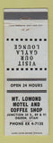 Matchbook Cover - Mount Lomond Motel Coffee Shop Ogden UT