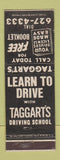 Matchbook Cover - Taggart's Driving School DD Bean
