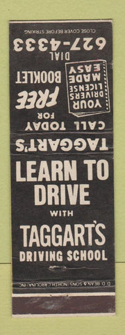 Matchbook Cover - Taggart's Driving School DD Bean