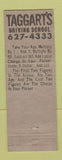 Matchbook Cover - Taggart's Driving School DD Bean