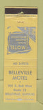 Matchbook Cover - Belleville Motel IL YELLOW WEAR