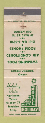 Matchbook Cover - Holiday Vista Motel Harlingen TX WEAR