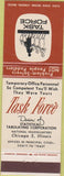 Matchbook Cover - Task Force Temp Agency Chicago IL employment