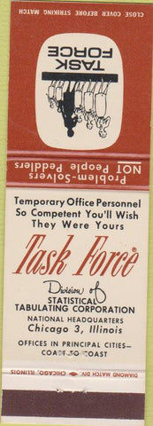 Matchbook Cover - Task Force Temp Agency Chicago IL employment