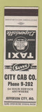Matchbook Cover - City Cab Taxi Jefferson City MO